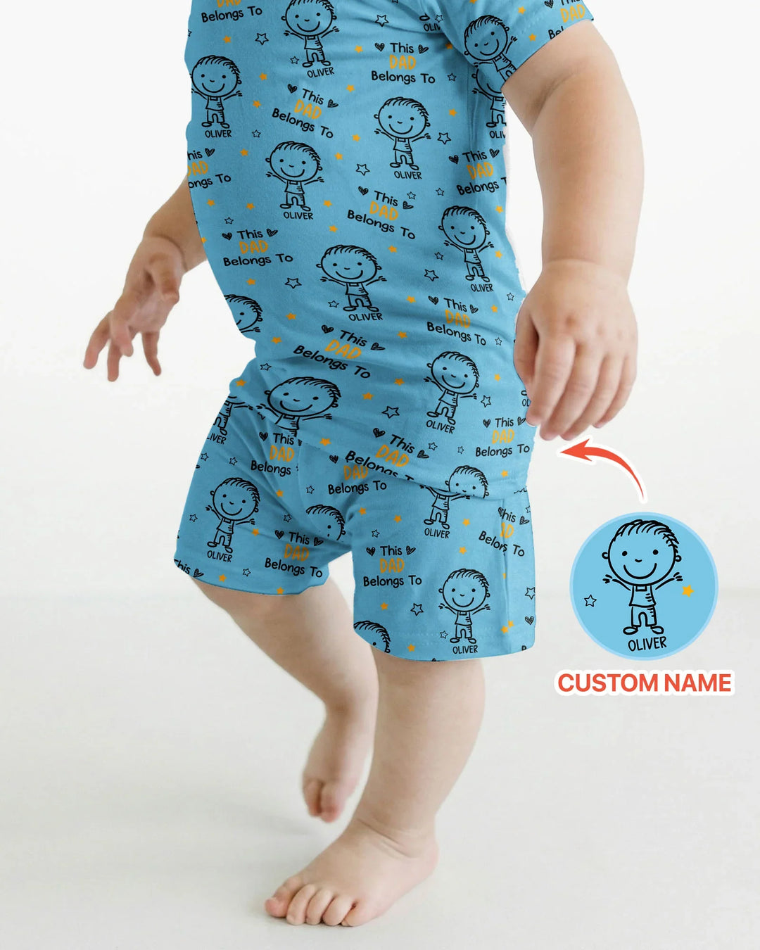 Zweiteiliges Pyjama-Set mit kurzen Ärmeln und Shorts im Sommer-Design