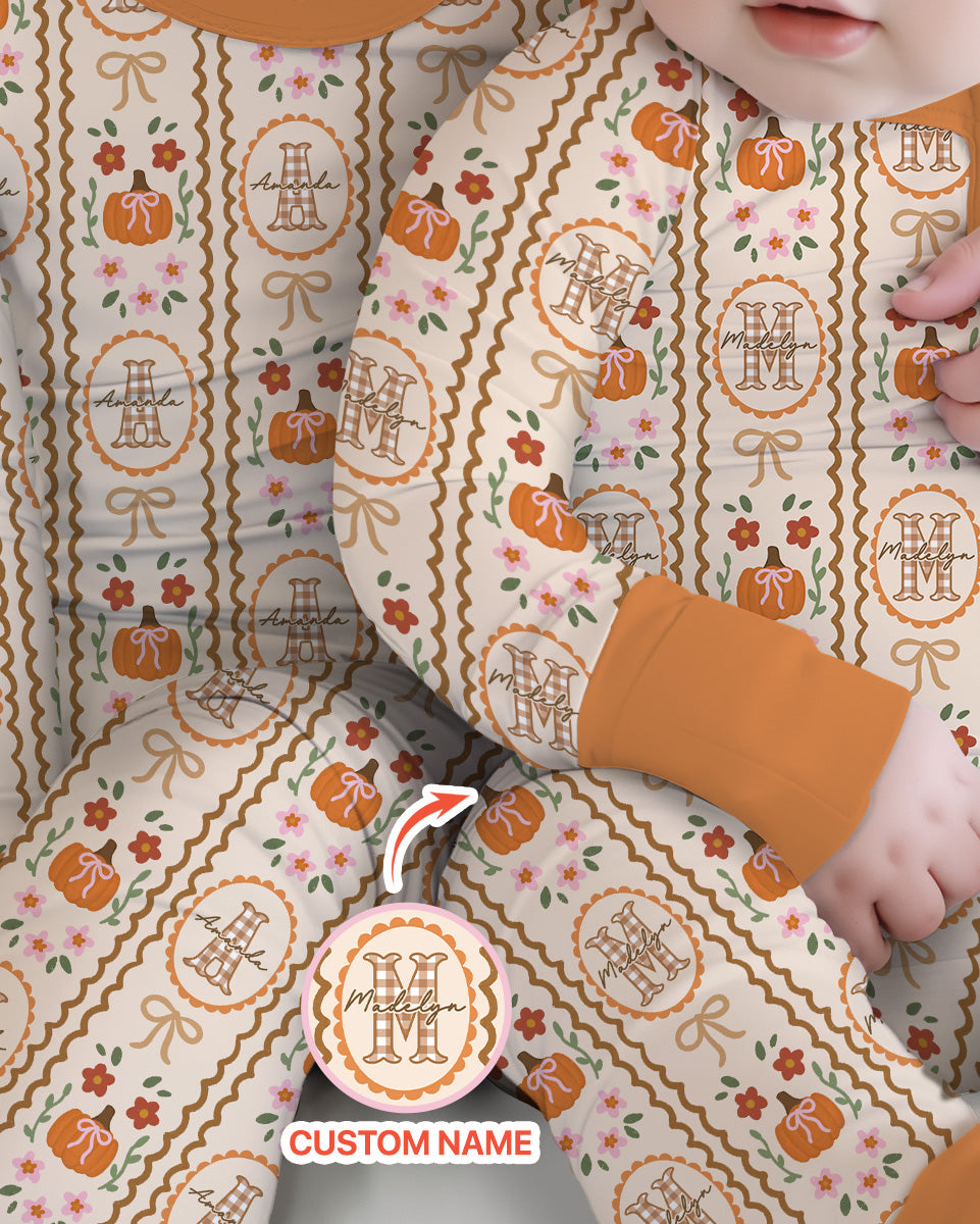 Custom Name Pumpkin Cottage Bamboo Convertible Zippy