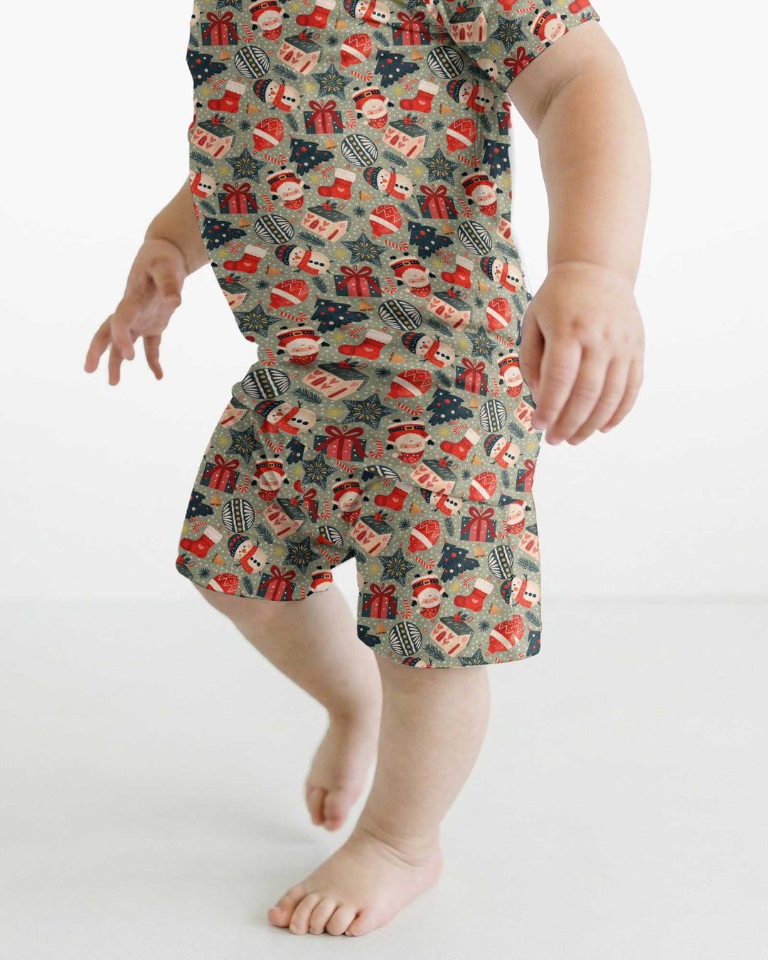 Christmas Ornaments Bamboo Two Piece Short Sleeve Shorts Pajama Set