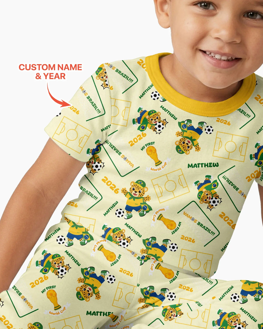 Zweiteiliges, kurzärmliges Pyjama-Set mit Marienkäfern