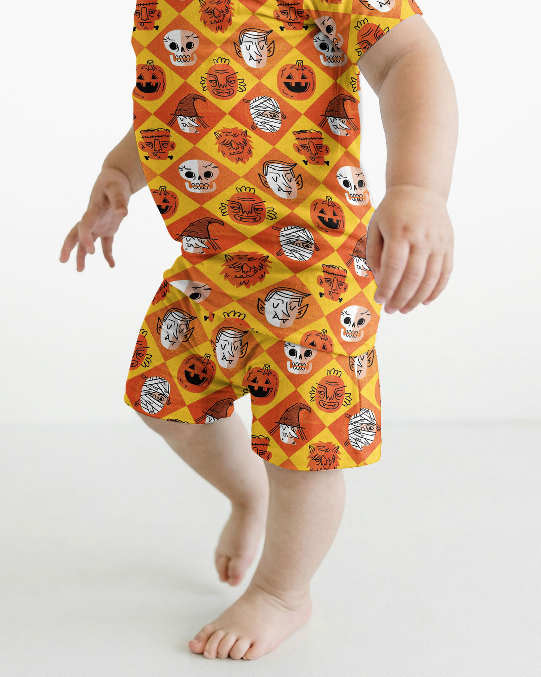 Monster Mix Bamboo Two Piece Short Sleeve Shorts Pajama Set