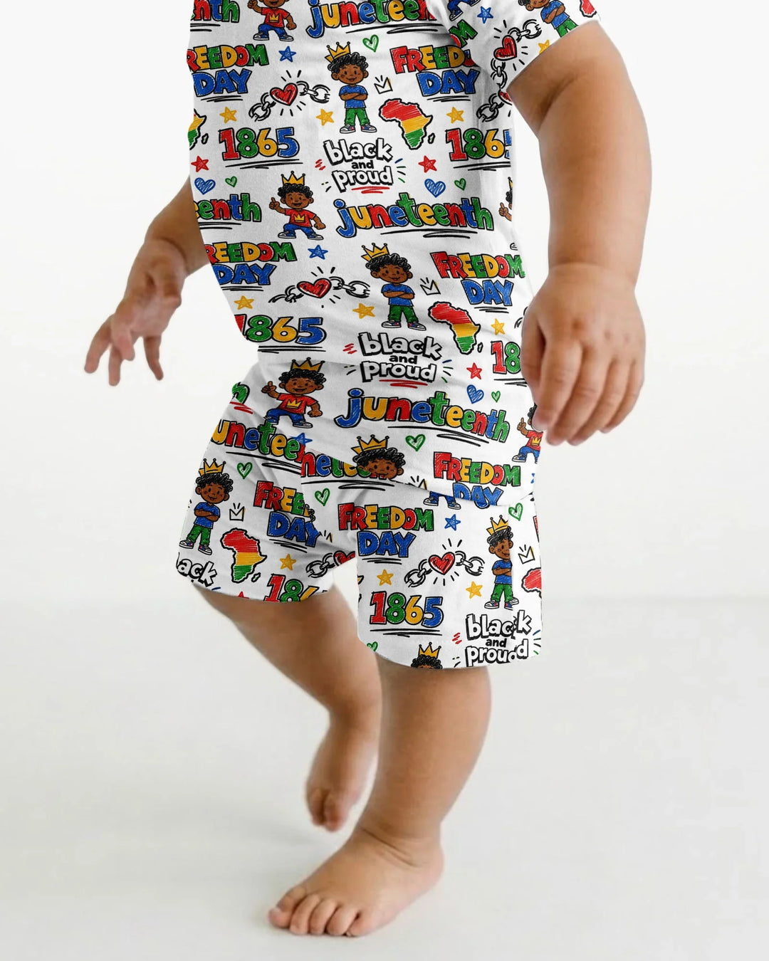 Template Zweiteiliges Pyjama-Set mit kurzen Ärmeln und Shorts
