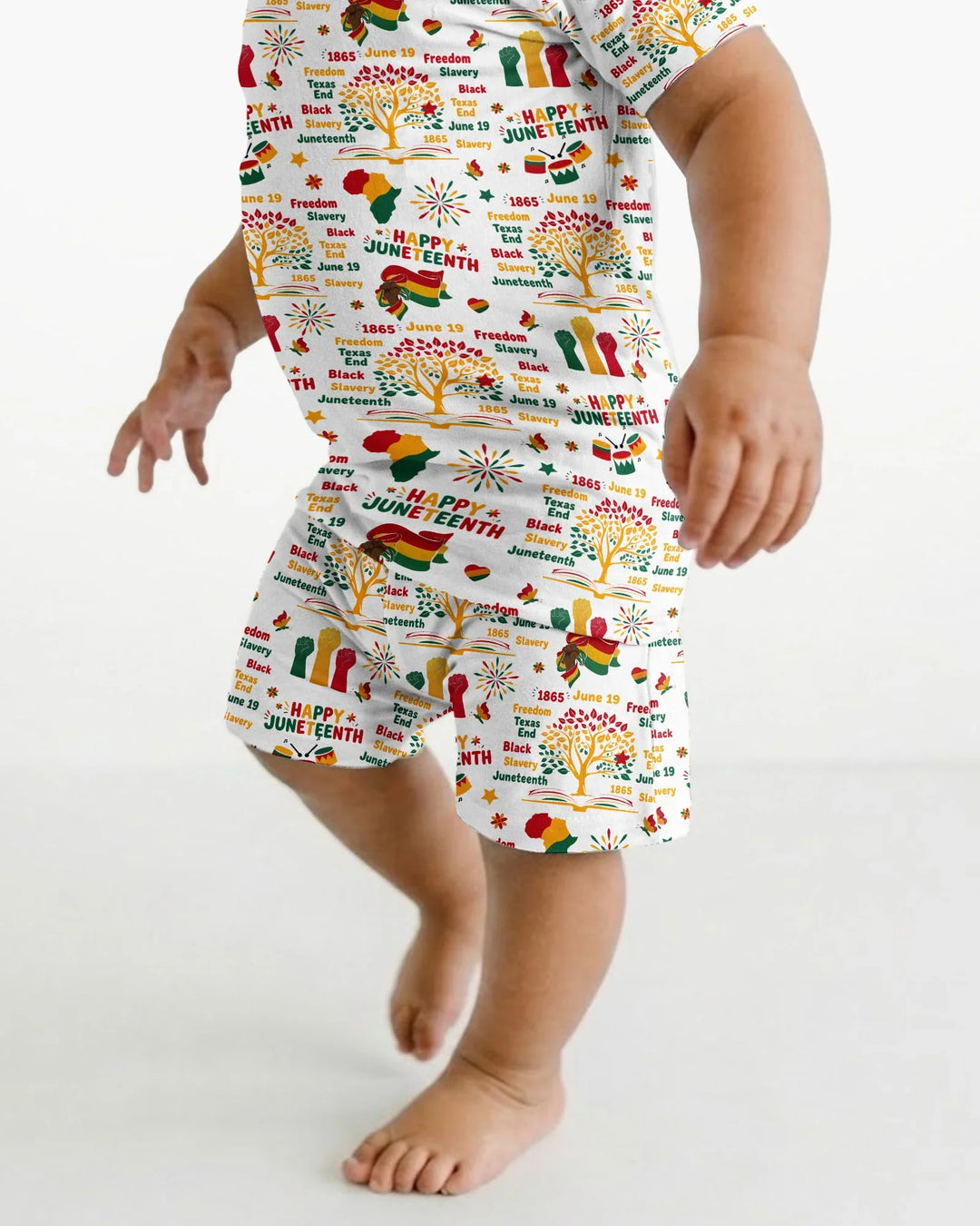 Happy Juneteenth Bamboo Two Piece Short Sleeve Shorts Pajama Set