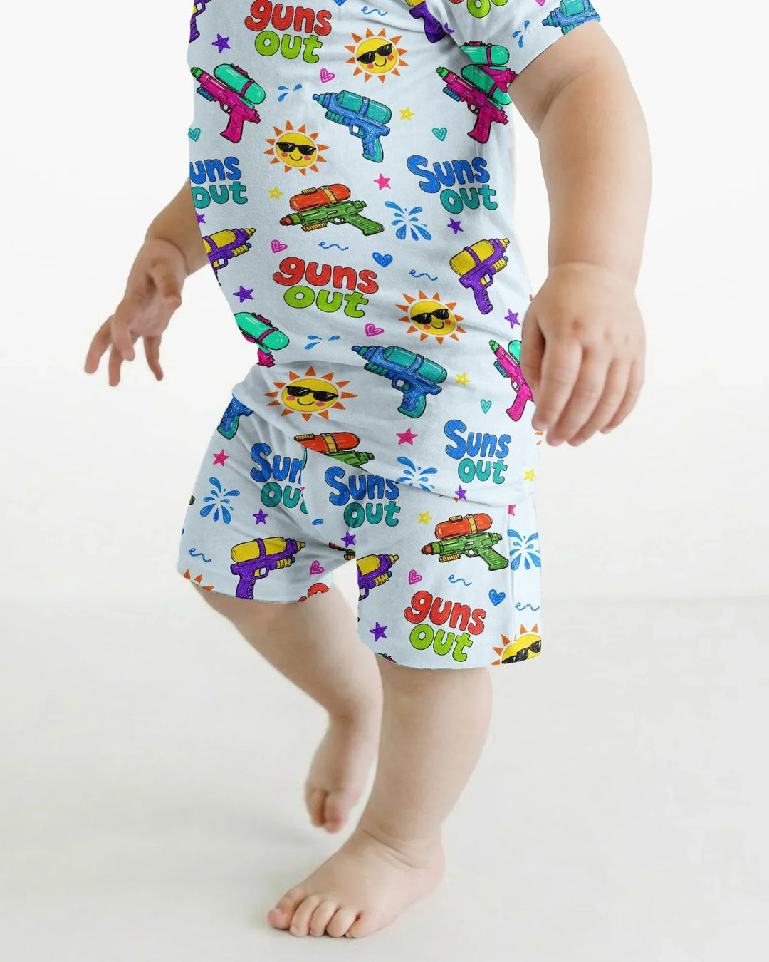 Schlafanzug-Set zweiteilig, kurze Ärmel, kurze Hose, Bambus