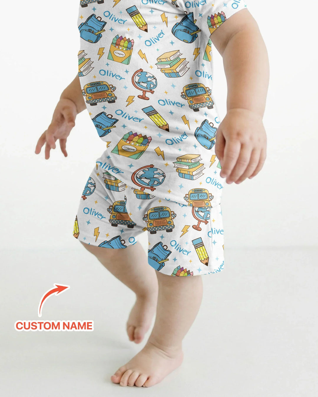 Zweiteiliges Pyjama-Set mit kurzen Ärmeln und Shorts im Sommer-Design