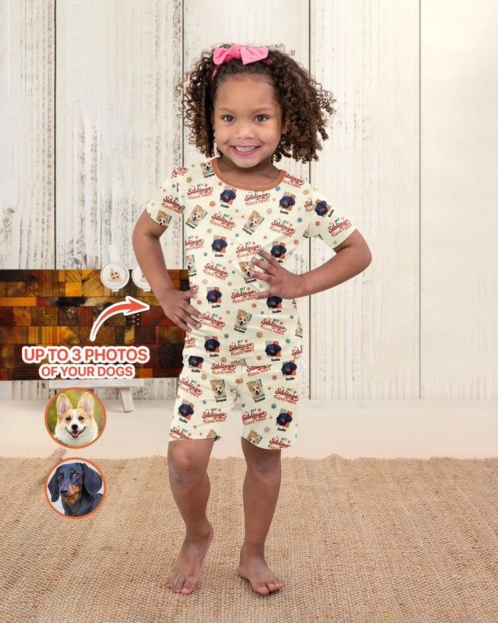 Zweiteiliges Pyjama-Set mit kurzen Ärmeln und Shorts im Sommer-Design