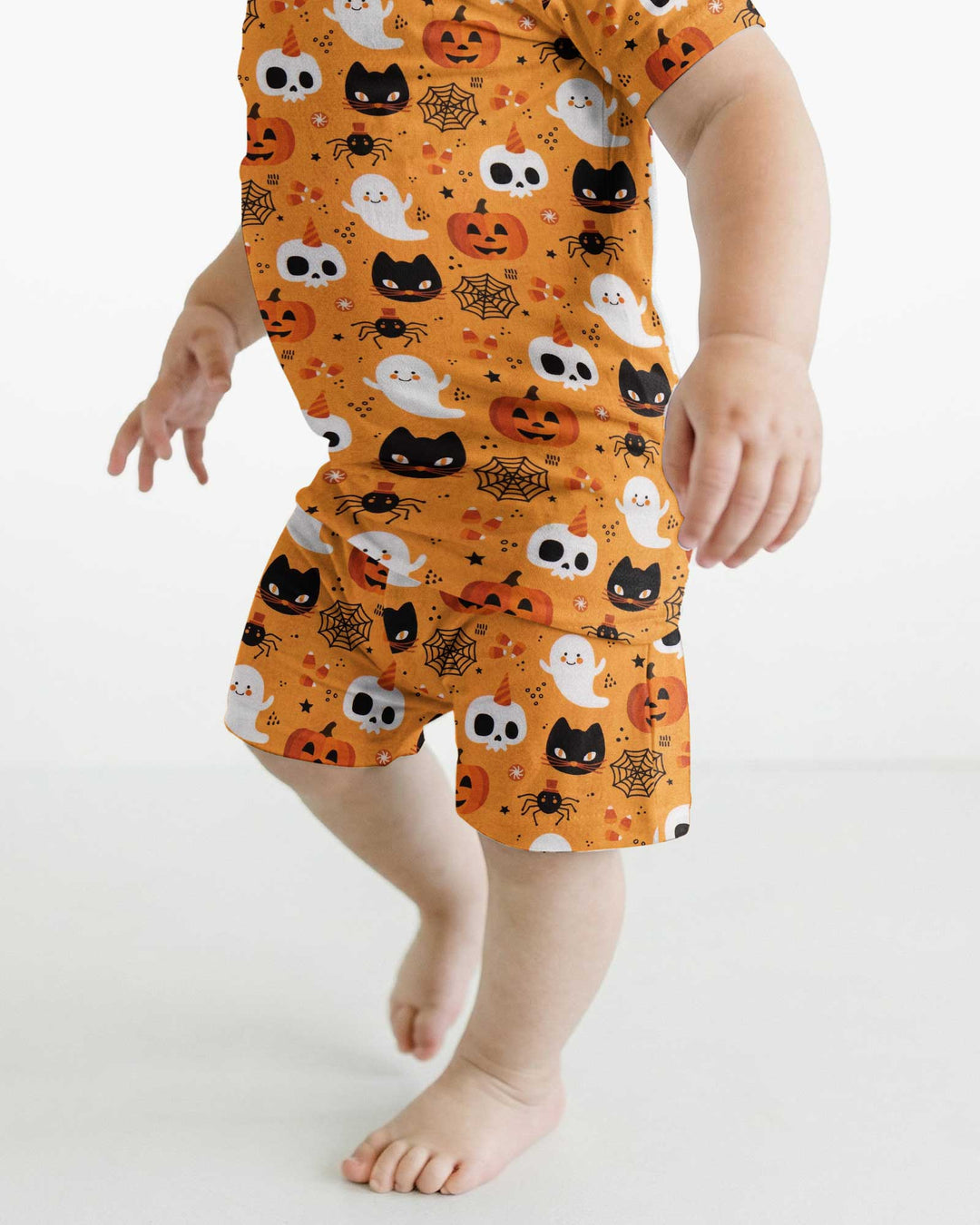 Halloween Party Bamboo Two Piece Short Sleeve Shorts Pajama Set