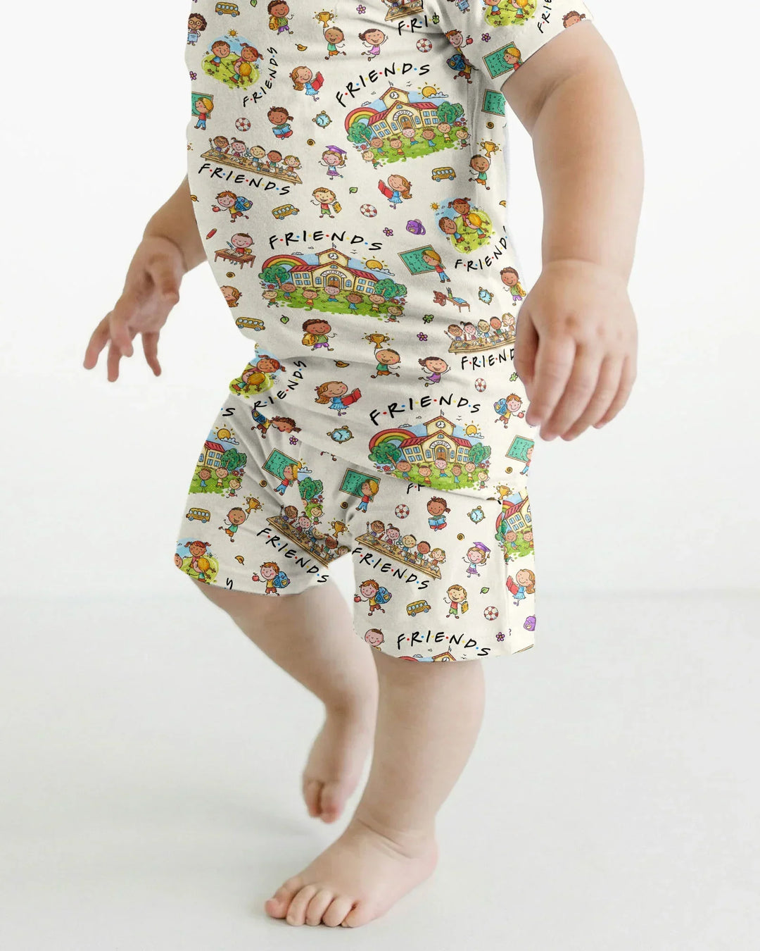 Schlafanzug-Set zweiteilig, kurze Ärmel, kurze Hose, Bambus