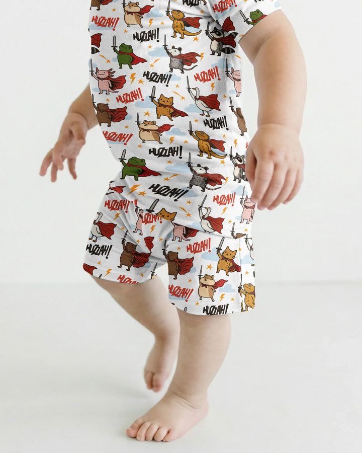 Schlafanzug-Set zweiteilig, kurze Ärmel, kurze Hose, Bambus