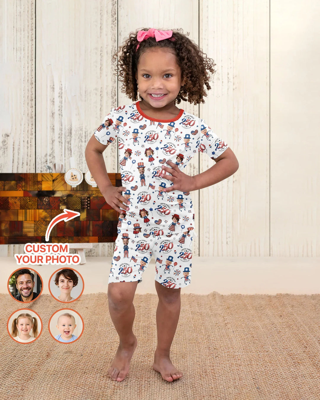 Zweiteiliges Pyjama-Set mit kurzen Ärmeln und Shorts im Sommer-Design
