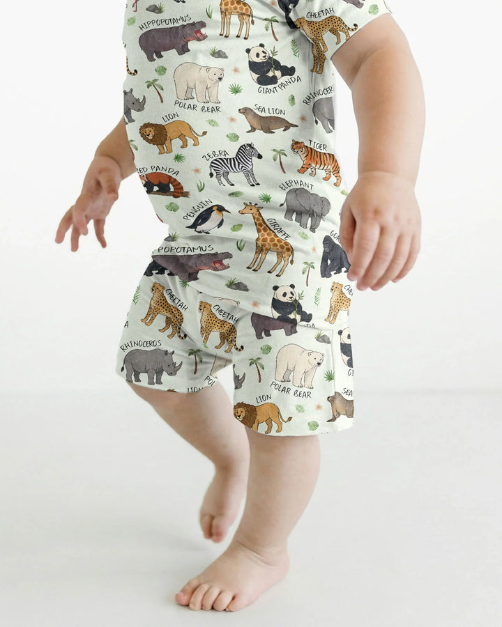 Schlafanzug-Set zweiteilig, kurze Ärmel, kurze Hose, Bambus
