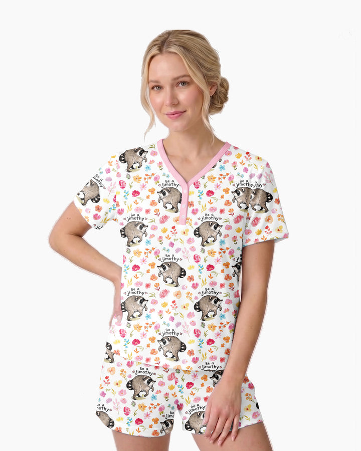 Be A Jimothy Family Matching Bamboo Women Short Sleeve Short Pajama Set