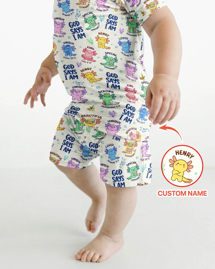 Schlafanzug-Set zweiteilig, kurze Ärmel, kurze Hose, Bambus