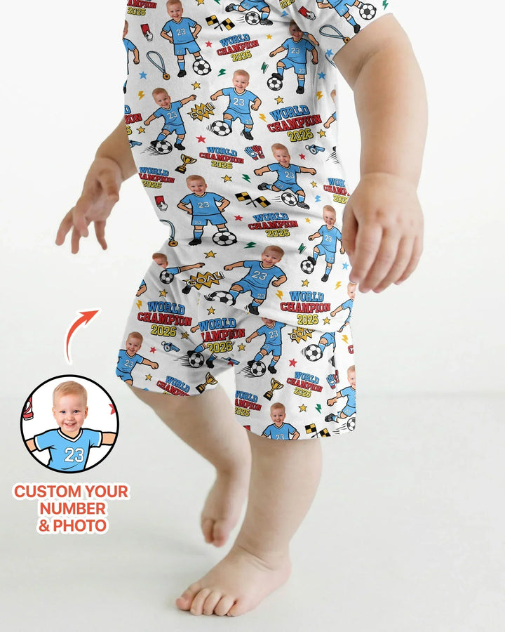 Zweiteiliges Pyjama-Set mit kurzen Ärmeln und Shorts im Sommer-Design
