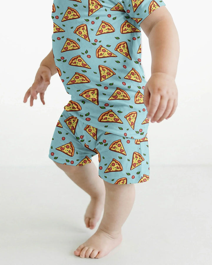 Pizza Doodle Bambus Zweiteiliges Kurzarm-Shorts-Pyjama-Set