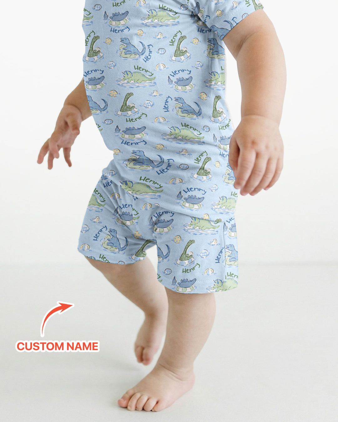 Zweiteiliges Pyjama-Set mit kurzen Ärmeln und Shorts im Sommer-Design