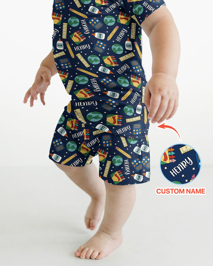 Schlafanzug-Set zweiteilig, kurze Ärmel, kurze Hose, Bambus