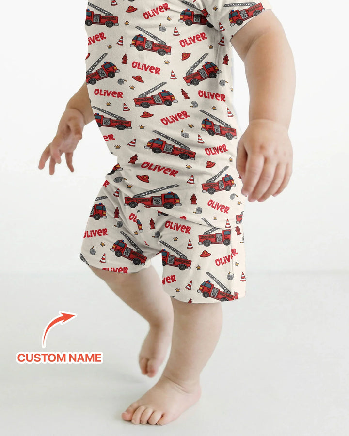 Zweiteiliges Pyjama-Set mit kurzen Ärmeln und Shorts im Sommer-Design