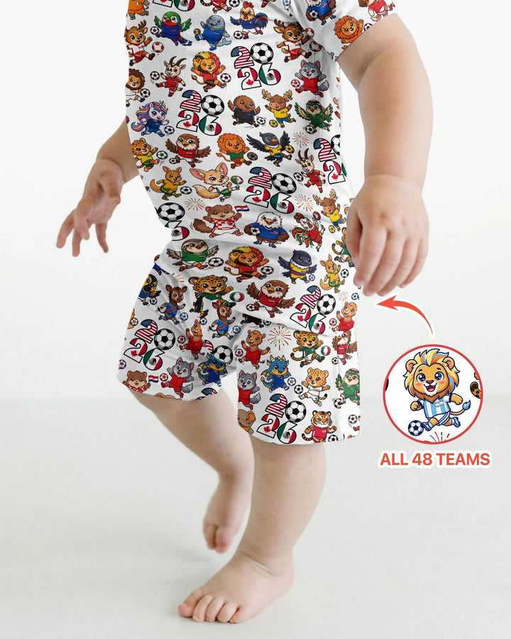 Schlafanzug-Set zweiteilig, kurze Ärmel, kurze Hose, Bambus