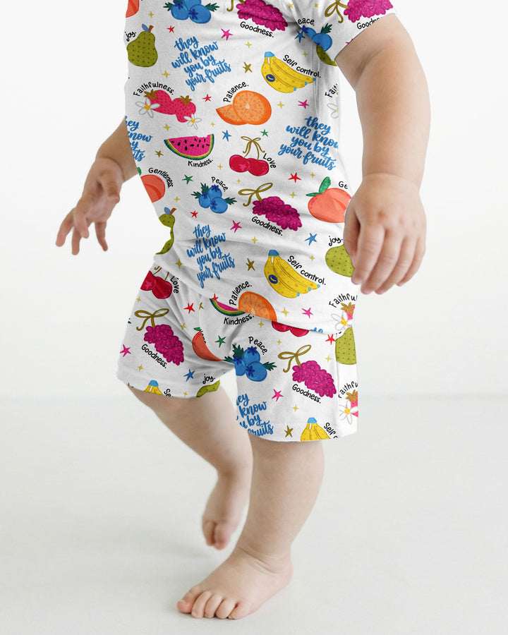 They Will Know You By Your Fruits Bamboo Two Piece Short Sleeve Shorts Pajama Set