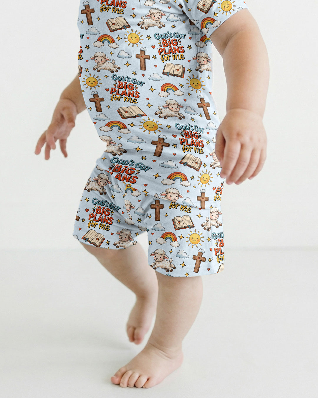 Template Zweiteiliges Pyjama-Set mit kurzen Ärmeln und Shorts