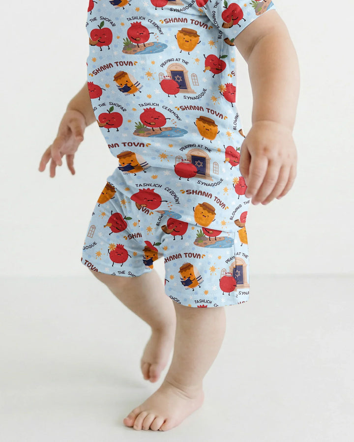 Sweet Sacred Moments Family Matching Bamboo Two Piece Short Sleeve Shorts Pajama Set