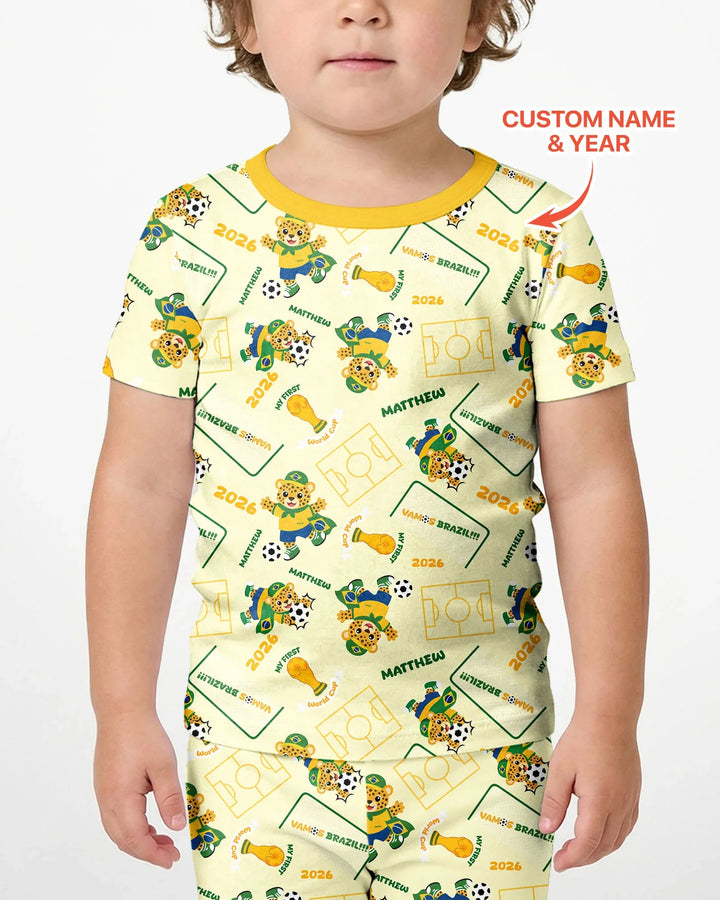 Zweiteiliges Pyjama-Set mit kurzen Ärmeln und Shorts im Sommer-Design