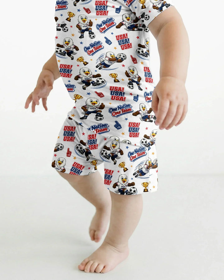 Schlafanzug-Set zweiteilig, kurze Ärmel, kurze Hose, Bambus