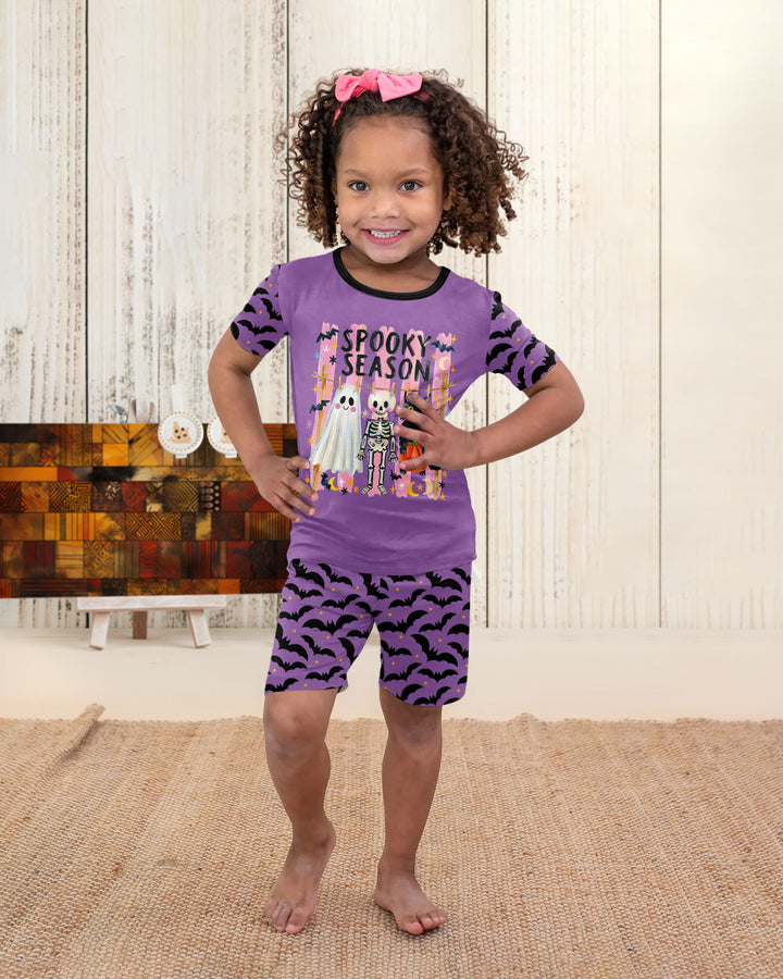 Bats & Boos Family Matching Bamboo Two Piece Short Sleeve Shorts Pajama Set