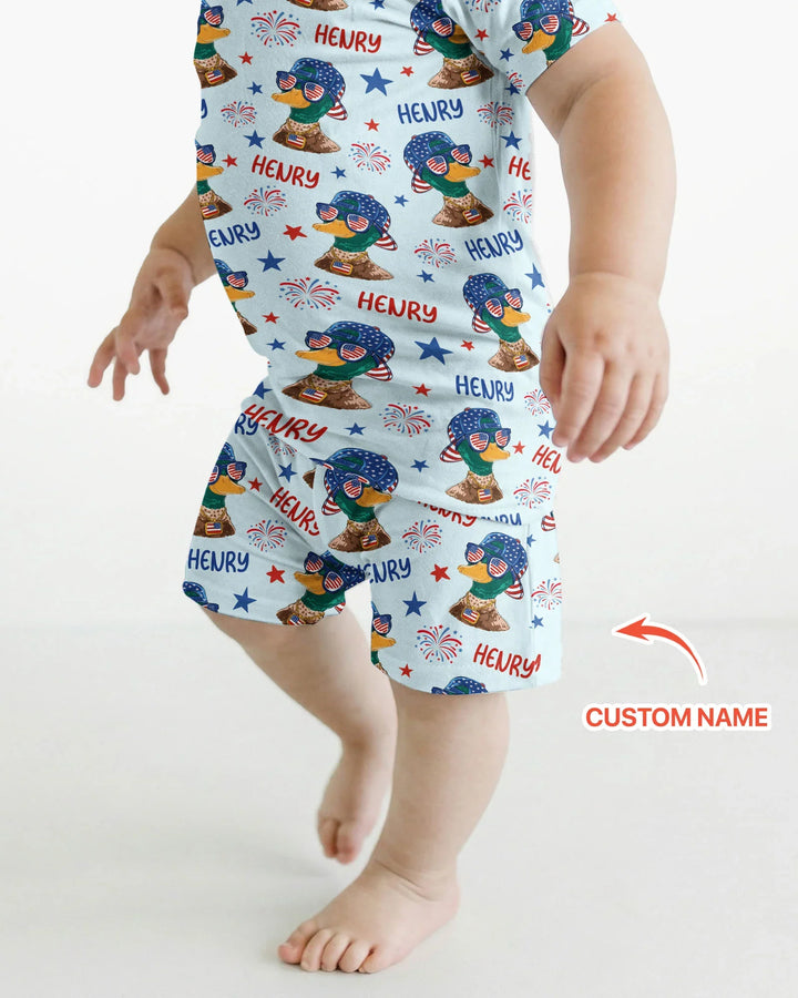 Schlafanzug-Set zweiteilig, kurze Ärmel, kurze Hose, Bambus