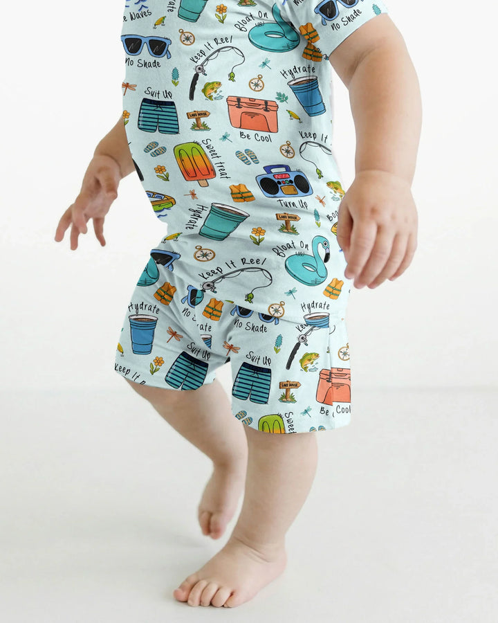 Lake Days Bamboo Two Piece Short Sleeve Shorts Pajama Set