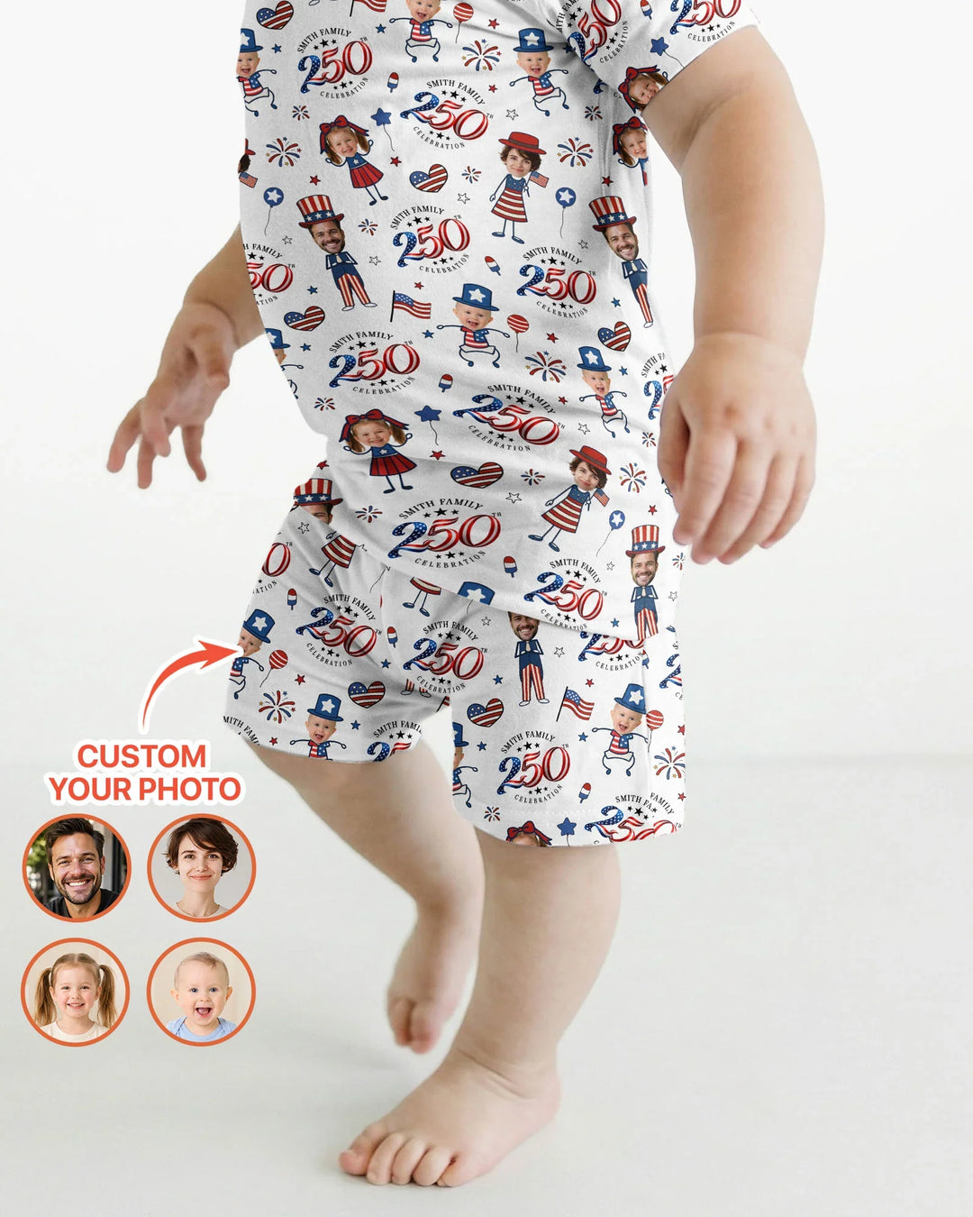 Zweiteiliges Pyjama-Set mit kurzen Ärmeln und Shorts im Sommer-Design