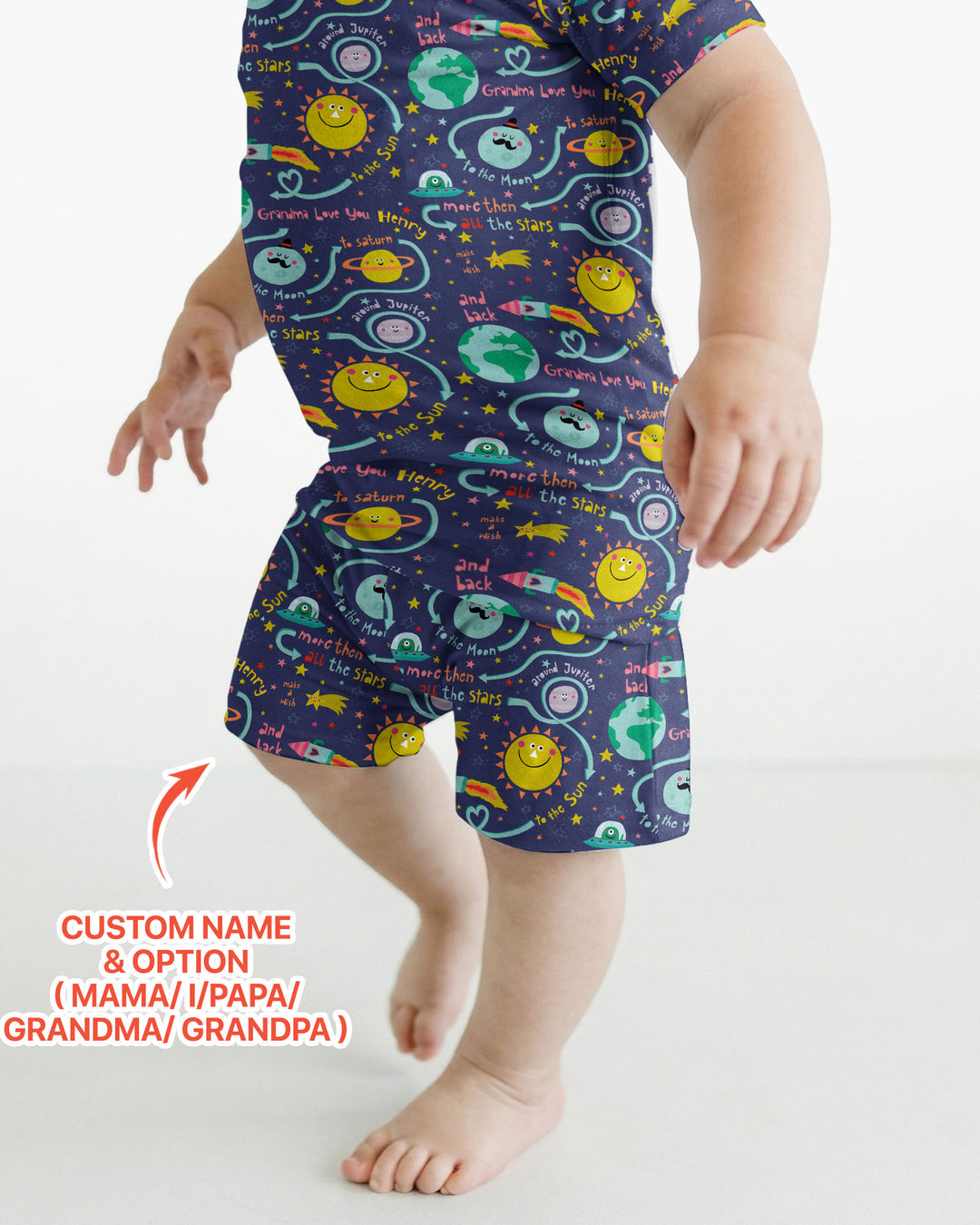 Schlafanzug-Set zweiteilig, kurze Ärmel, kurze Hose, Bambus