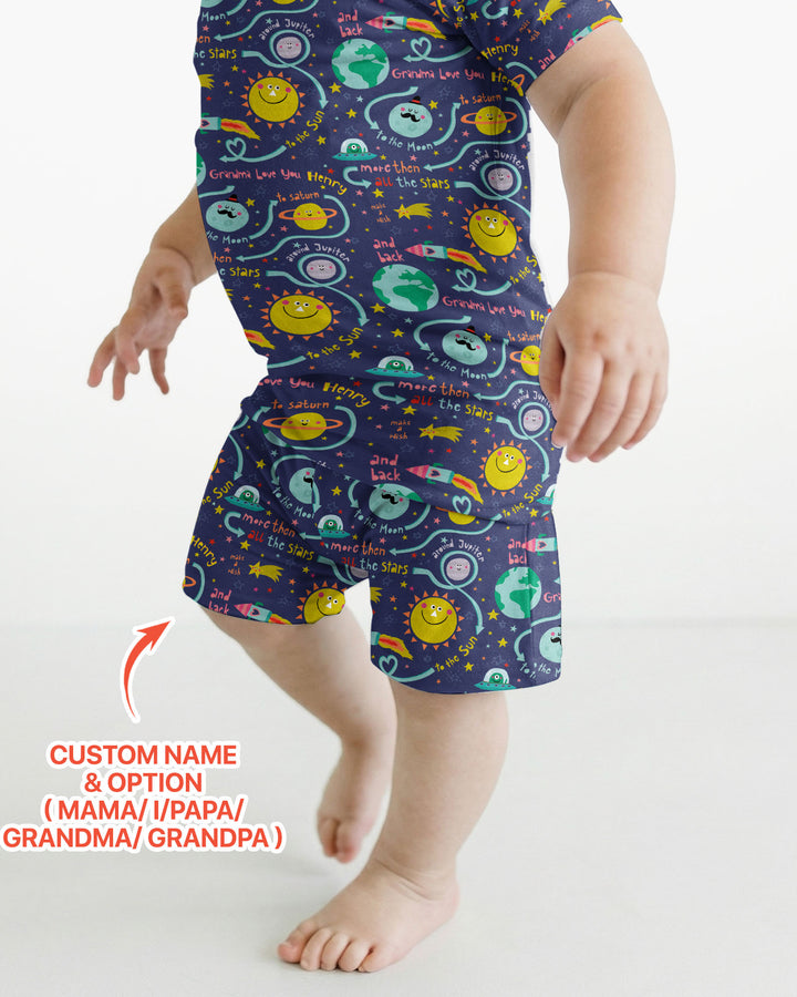 Schlafanzug-Set zweiteilig, kurze Ärmel, kurze Hose, Bambus