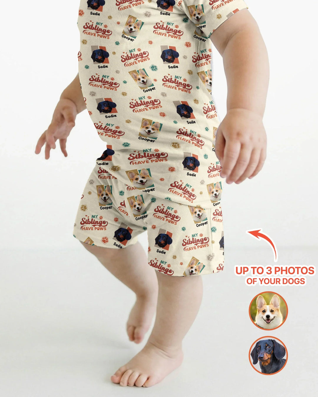Zweiteiliges Pyjama-Set mit kurzen Ärmeln und Shorts im Sommer-Design