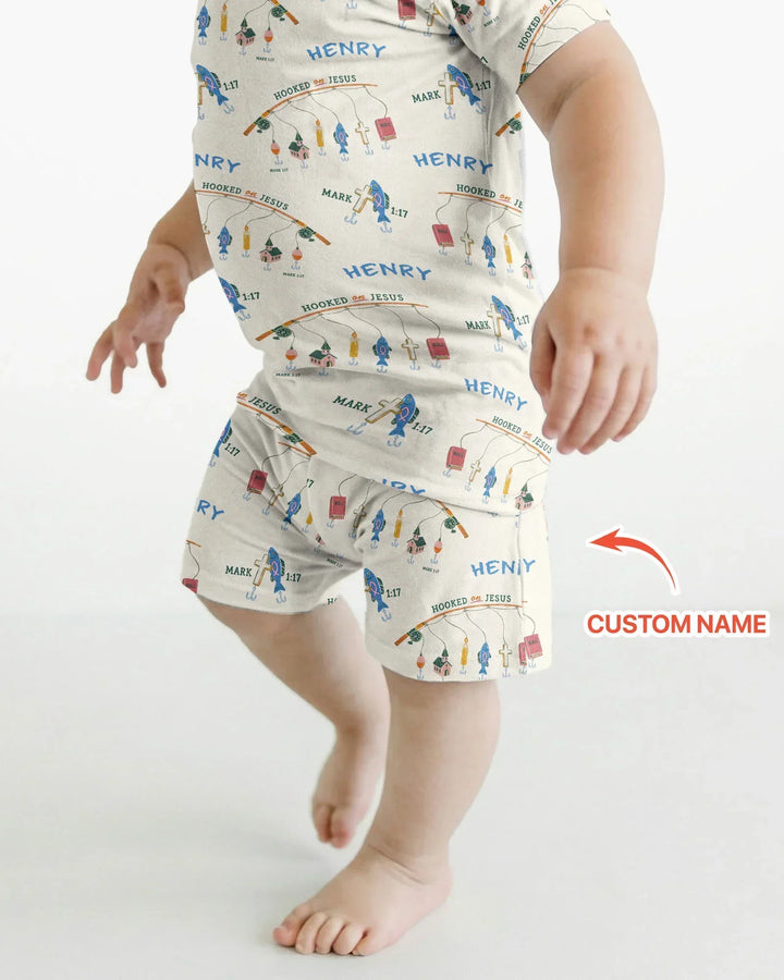 Zweiteiliges Pyjama-Set mit kurzen Ärmeln und Shorts im Sommer-Design