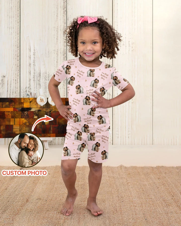 Zweiteiliges Pyjama-Set mit kurzen Ärmeln und Shorts im Sommer-Design