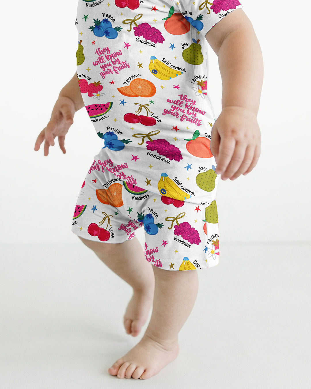 They Will Know You By Your Fruits Bamboo Two Piece Short Sleeve Shorts Pajama Set