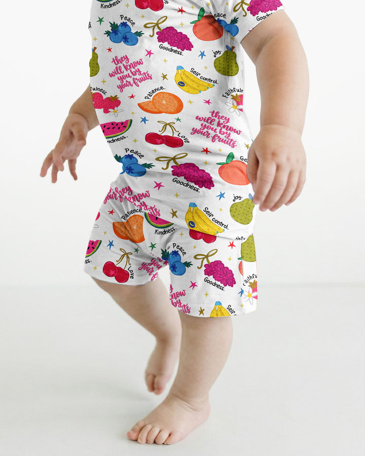 They Will Know You By Your Fruits Bamboo Two Piece Short Sleeve Shorts Pajama Set
