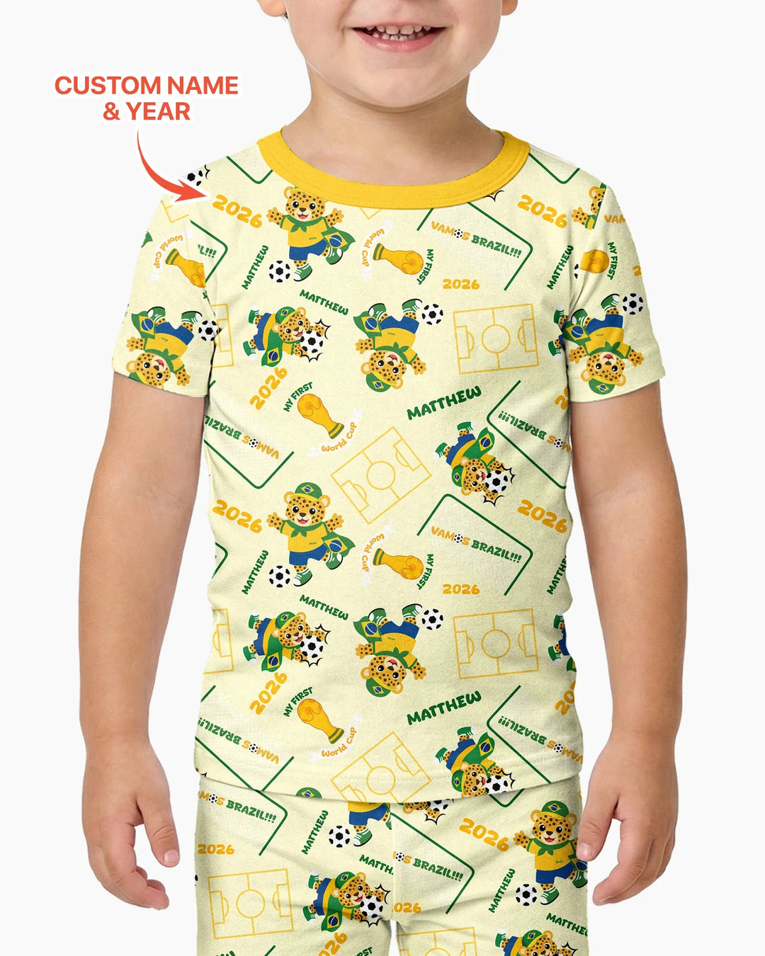 Zweiteiliges, kurzärmliges Pyjama-Set mit Marienkäfern