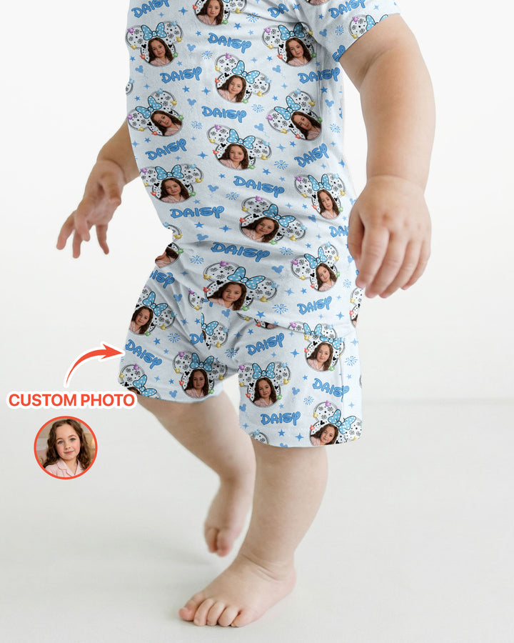 Zweiteiliges Pyjama-Set mit kurzen Ärmeln und Shorts im Sommer-Design
