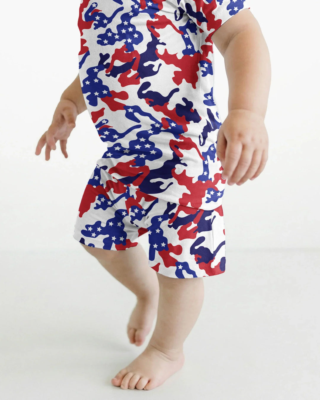 Patriot Camo Daddy & Me Matching Bamboo Two Piece Short Sleeve Shorts Pajama Set