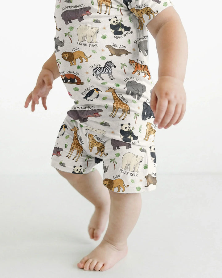 Schlafanzug-Set zweiteilig, kurze Ärmel, kurze Hose, Bambus