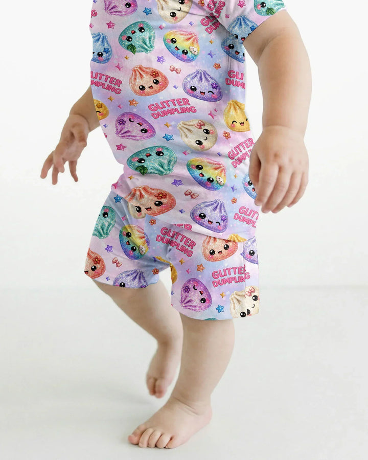 Glitter Dumpling Bamboo Two Piece Short Sleeve Shorts Pajama Set