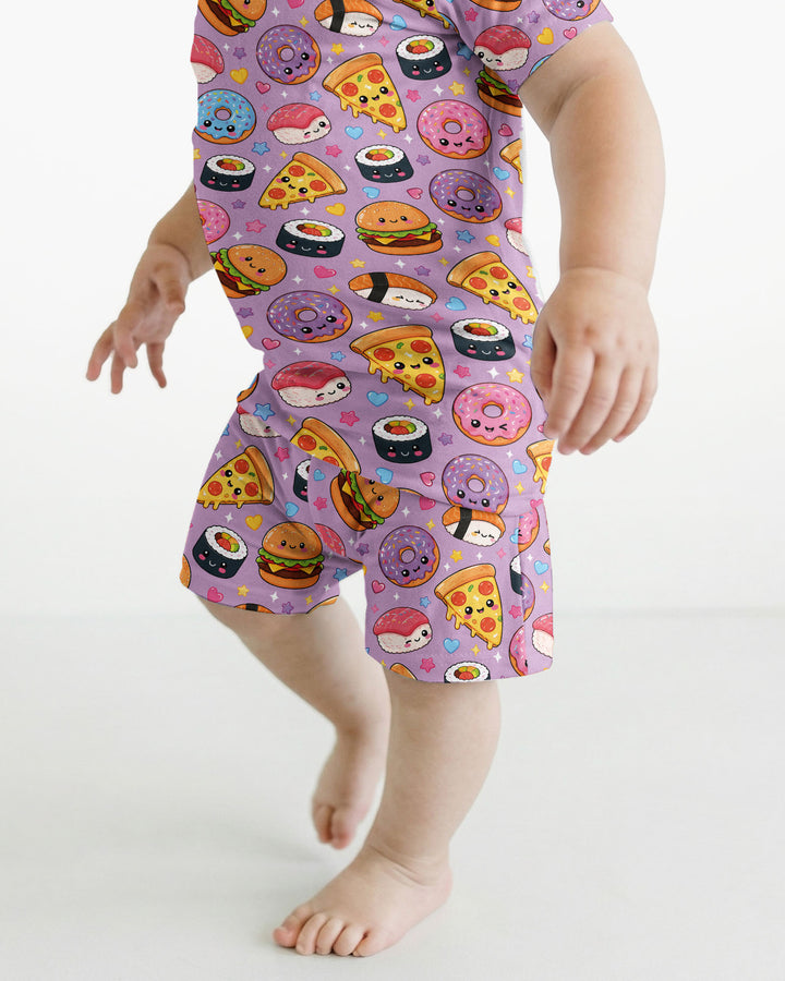 Schlafanzug-Set zweiteilig, kurze Ärmel, kurze Hose, Bambus
