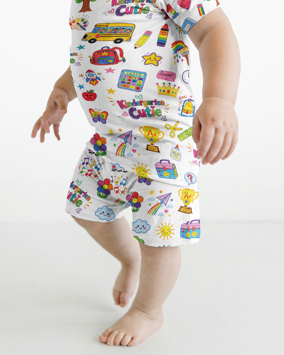 Kindergarten Cutie Bamboo Two Piece Short Sleeve Shorts Pajama Set