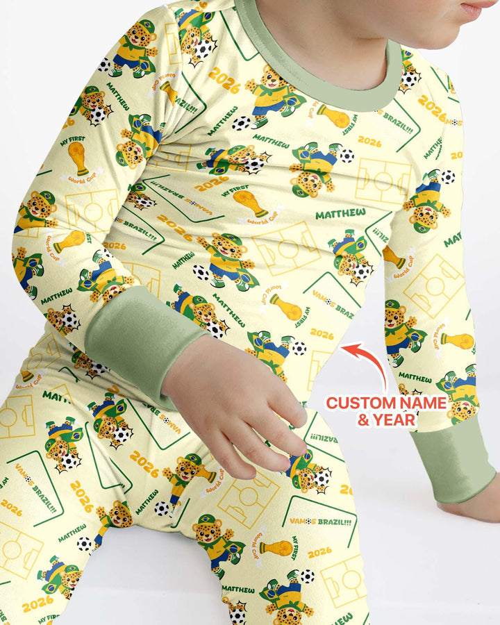 Zweiteiliges Langarm-Pyjama-Set mit Sommerfrüchten