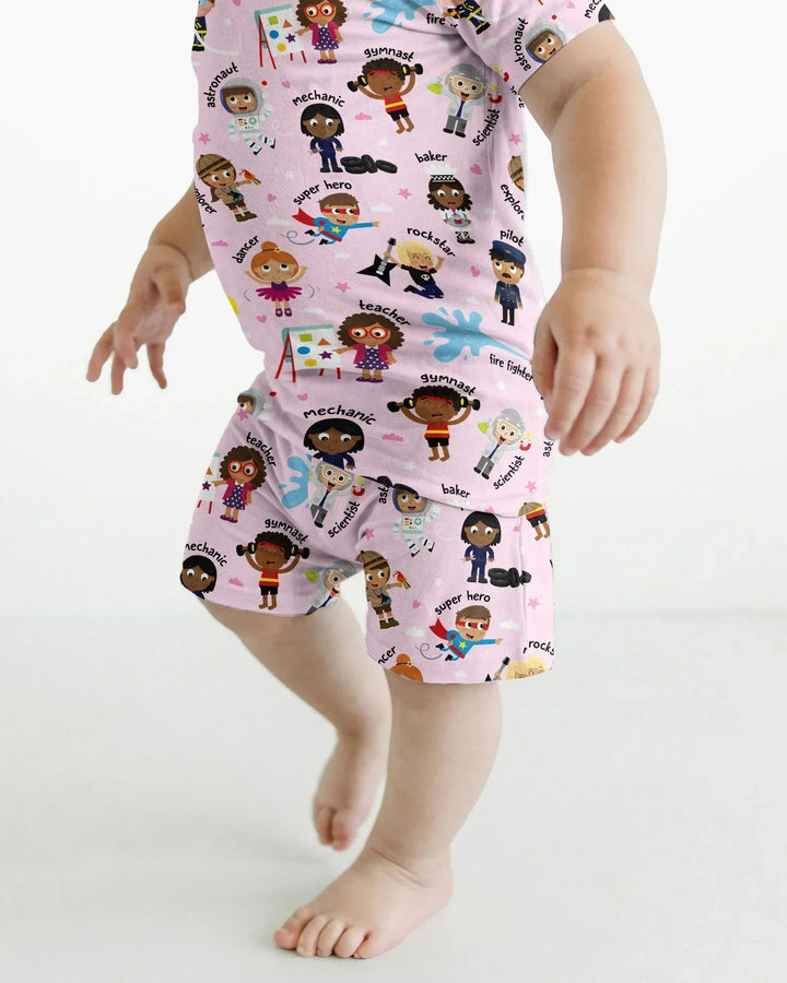 Schlafanzug-Set zweiteilig, kurze Ärmel, kurze Hose, Bambus