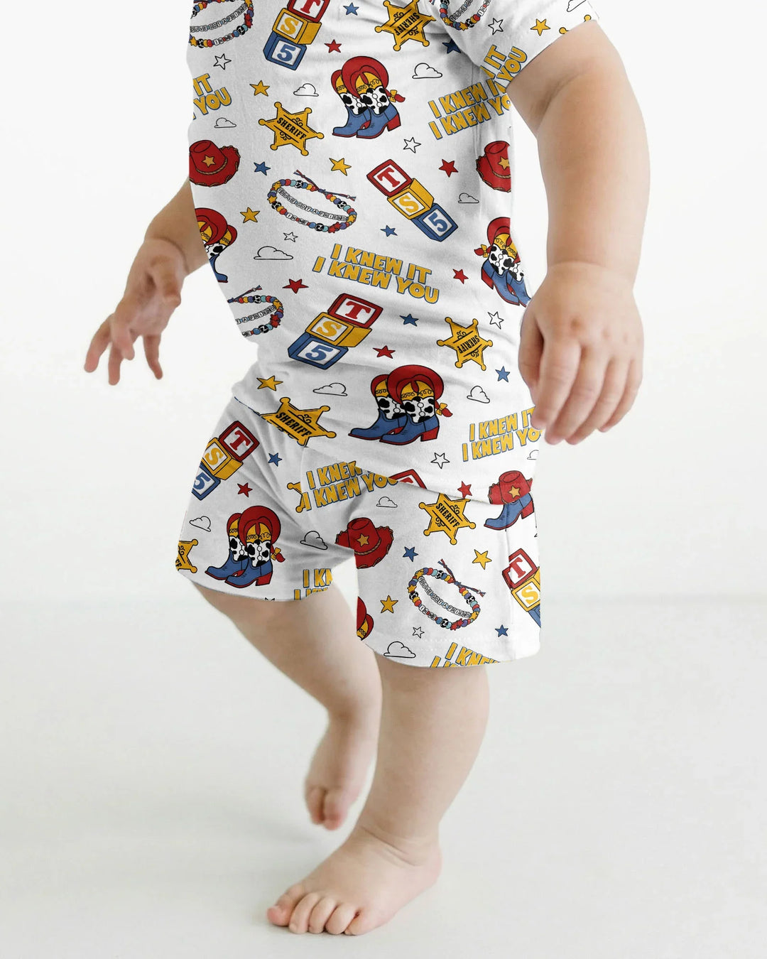Little Cowgirl Bamboo Two Piece Short Sleeve Shorts Pajama Set