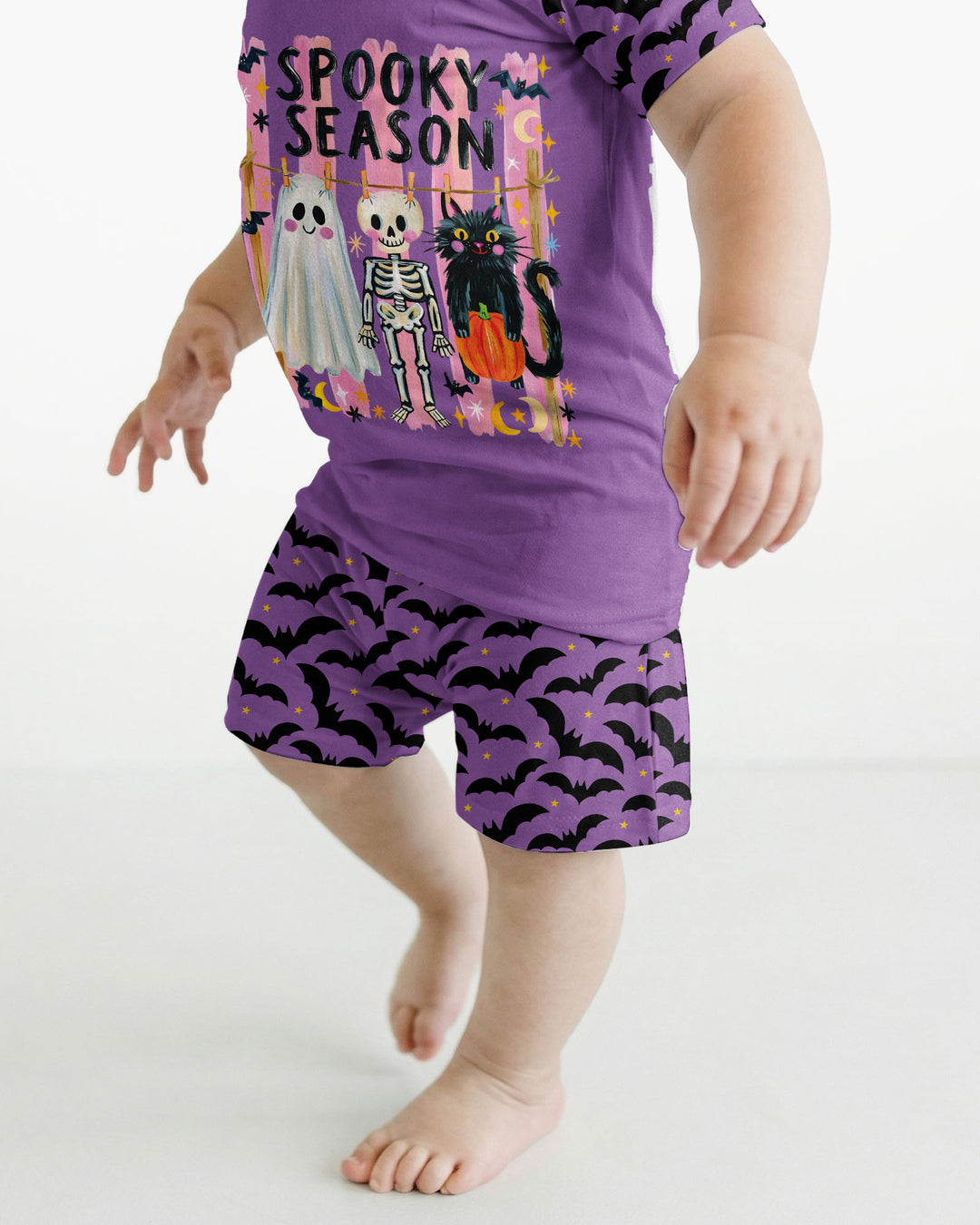 Bats & Boos Family Matching Bamboo Two Piece Short Sleeve Shorts Pajama Set